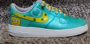 Custom Spongebob painted Air Force 1's
